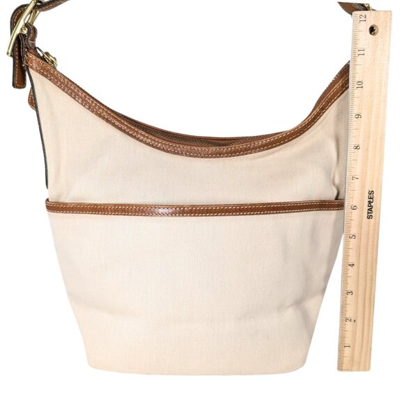 Coach Vintage Ivory Canvas & Brown Leather Hobo Shoulder Bag A2D-9873 - Picture 3 of 11